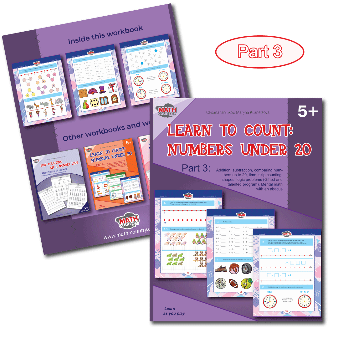 Math workbook for preschoolers (5 years old). Learn to count. Part 3