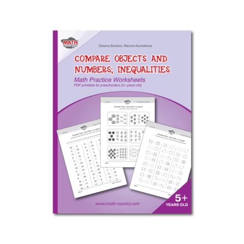 Math Country worksheets for PreK-K: Comparing whole numbers. Cover