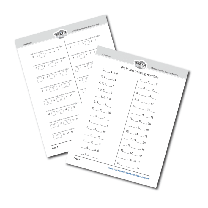 math kindergarten worksheets missing number order numbers add subtract within 10
