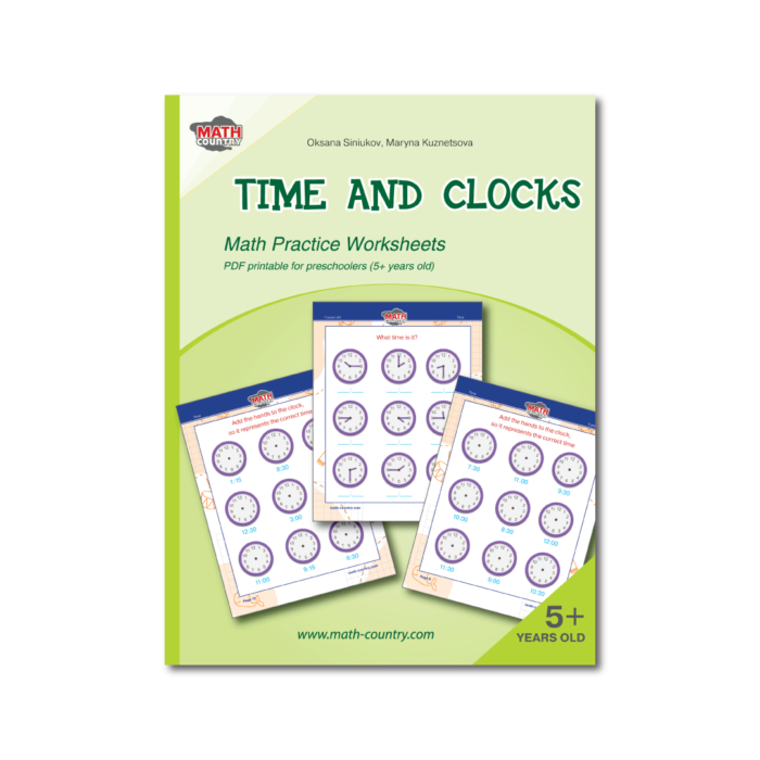 Math Country telling time worksheets for kindergarten