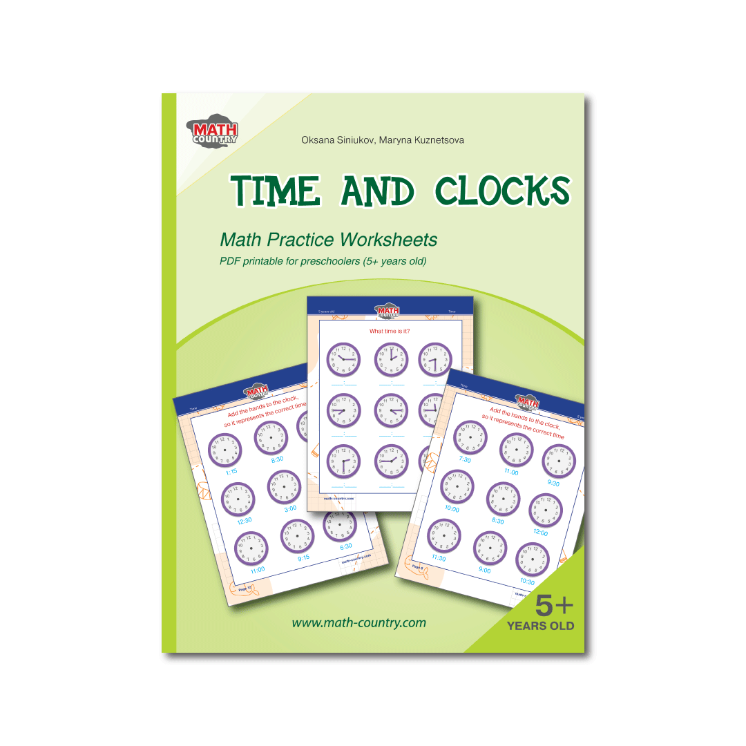 Math Country telling time worksheets for kindergarten