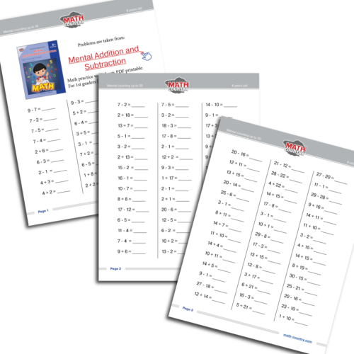 Free Math Worksheets Grade 1 (6+ yo) – Math Country