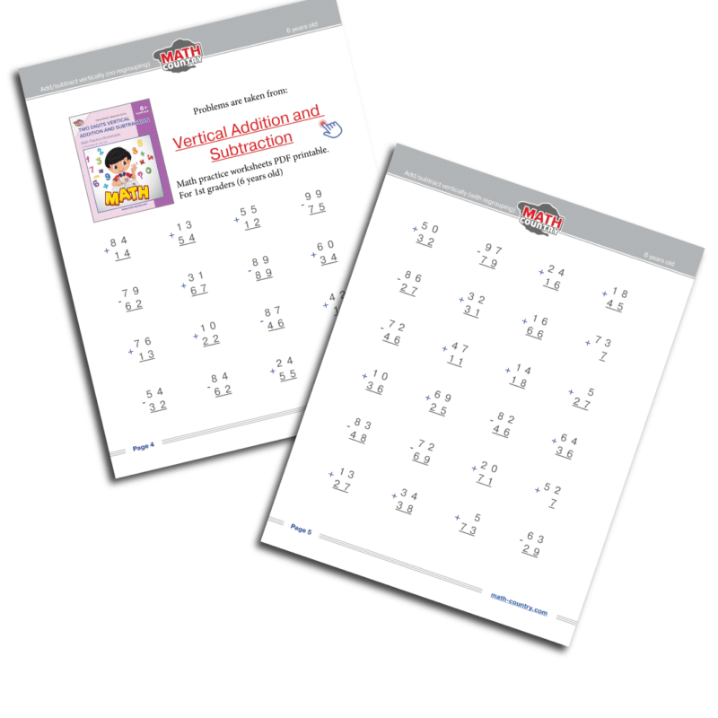 Free Math Worksheets Grade 1 (6+ yo) – Math Country