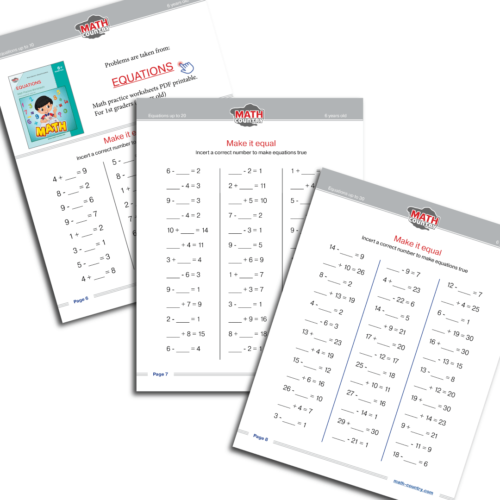 Free Math Worksheets Grade 1 (6+ yo) – Math Country