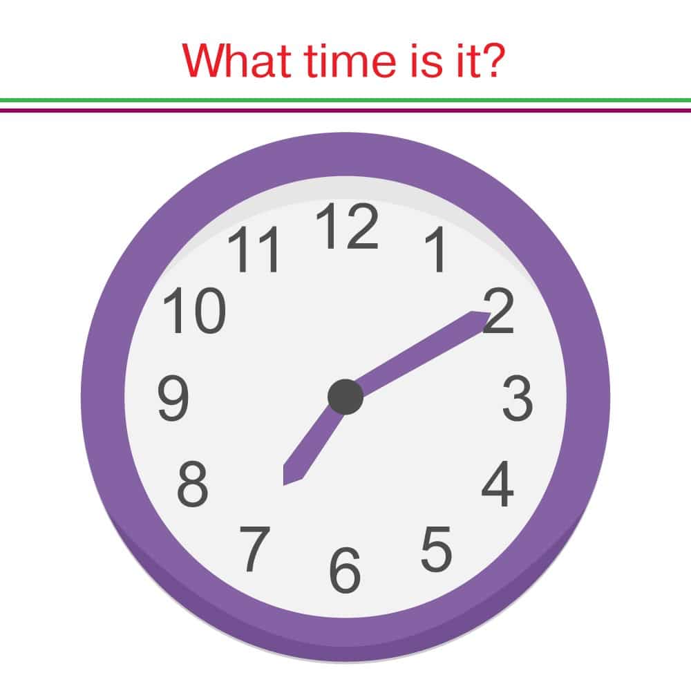 math test for 1st graders question telling time