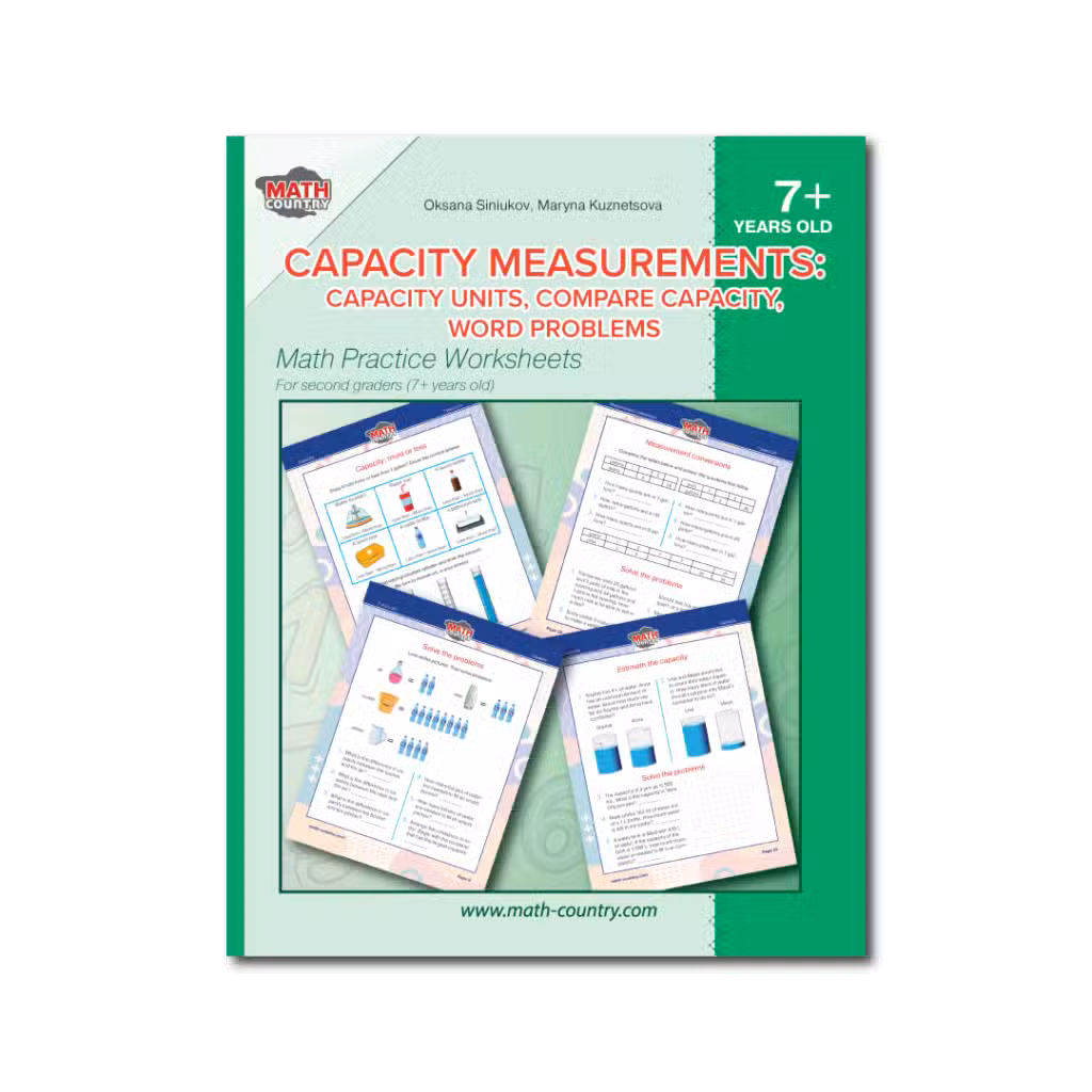 Capacity Measurements. Math Worksheets grades 2-3 (age 7+) | Math Country