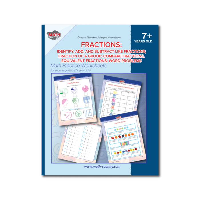 fractions math worksheet for 2nd 3rd grades